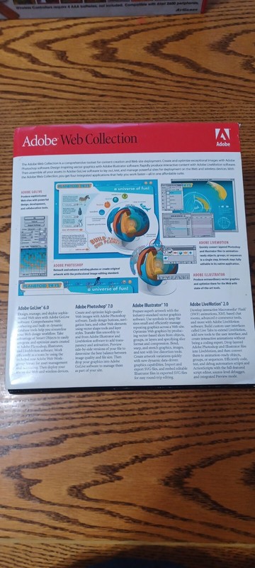 Adobe Web Collection Photoshop 7. 0 Illustrator 10.0 Livemotion 2. Golive 6. 0. gallery