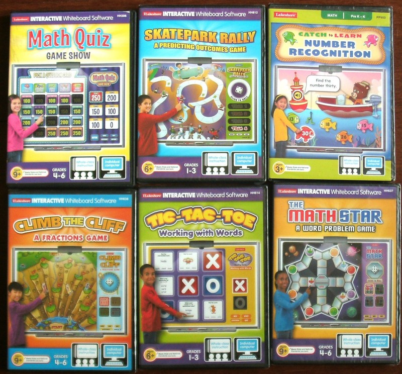Lot of 6 Lakeshore Children Education DVDs Math Star Numbers Math Quiz Game ++