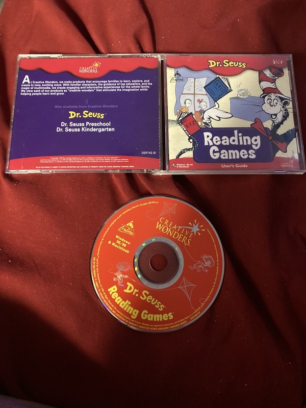 Dr. Seuss Reading Games PC CD-Rom Game 1999 – RARE Creative Wonders Windows/Mac