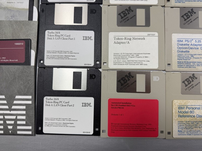 Vtg IBM Computer Floppy Disk Diskette Lot of 45 Software Drivers Programs Guide gallery
