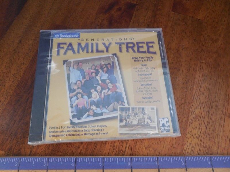 Broderbund Generations Family Tree Genealogy PC CD-ROM