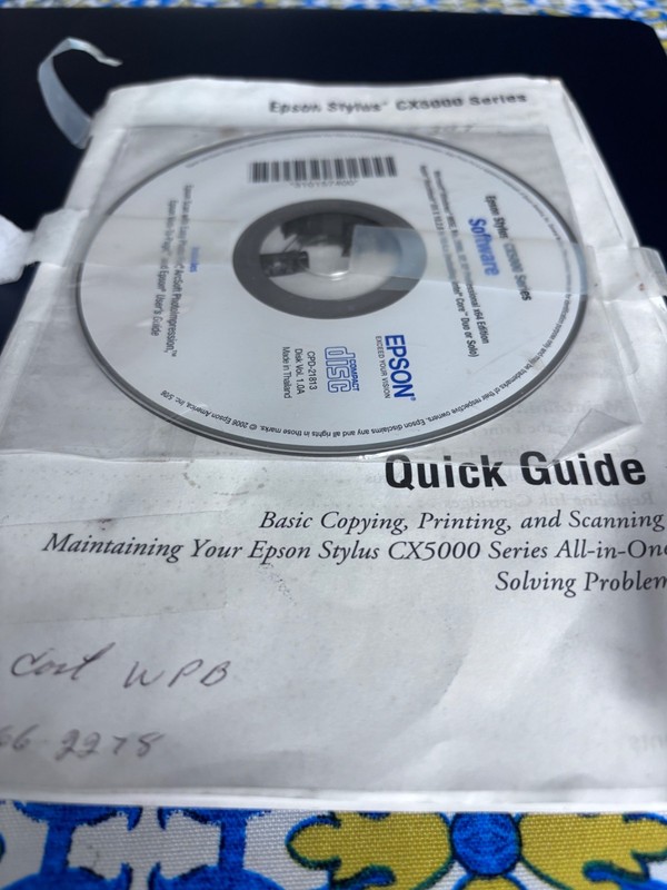 EPSOM STYLUS CX5000 series booklet withcompact disc