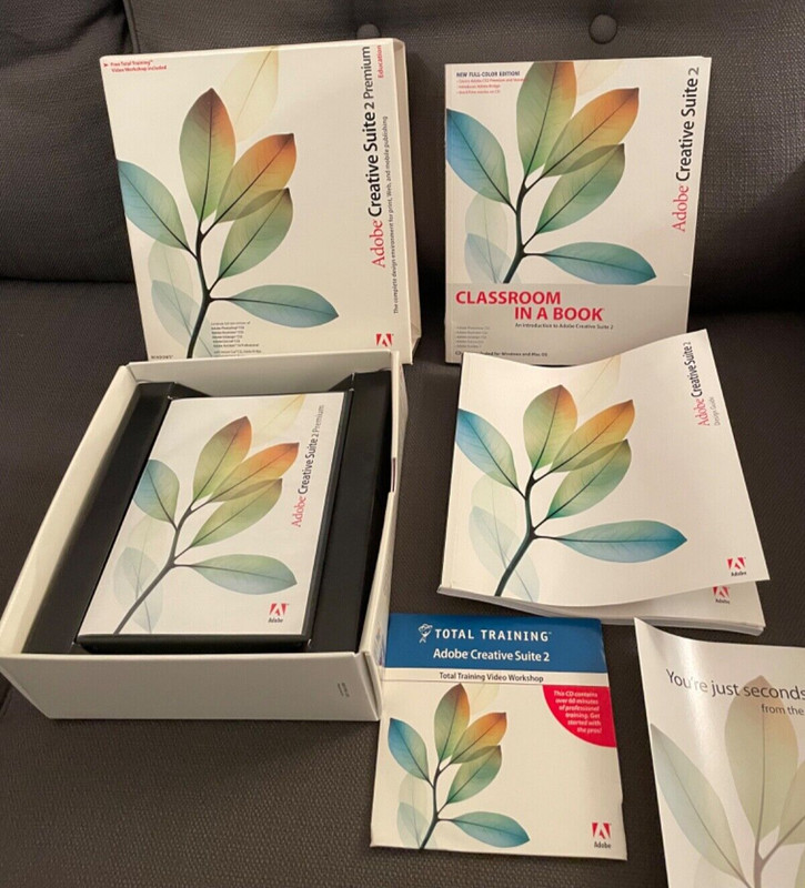 Adobe Creative Suite 2 Premium for Windows Education Disc Key Books in Box *READ