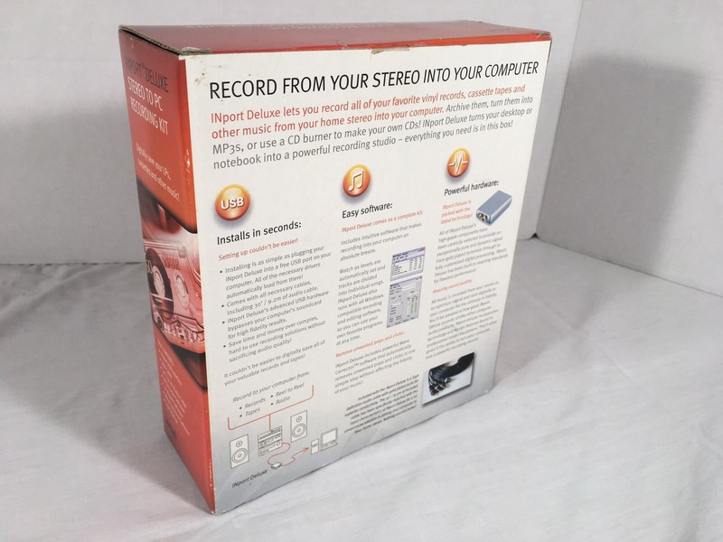 Xitel Inport Deluxe Stereo To PC Recording Kit New in Sealed Package gallery