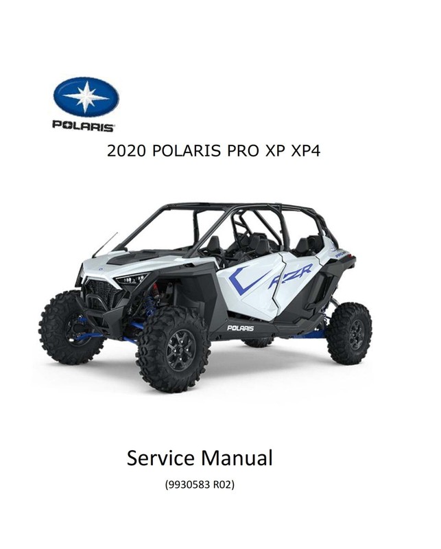 2020 Polaris Pro XP XP4 Series Service Repair Shop Manual USB RZR