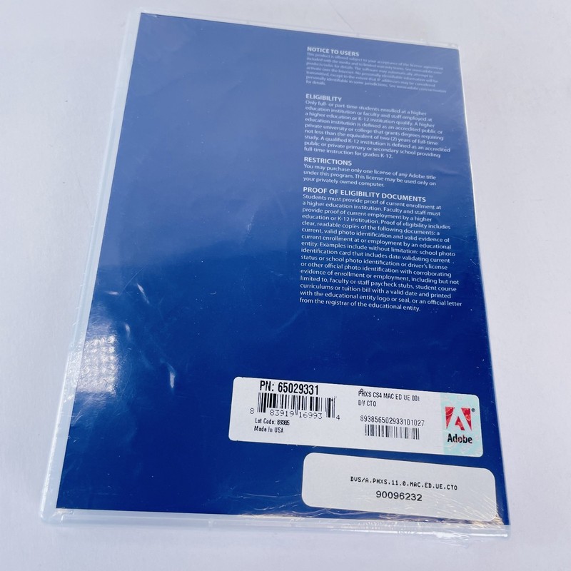 Adobe Photoshop CS4 Extended software for MAC OS w/serial number SEALED gallery