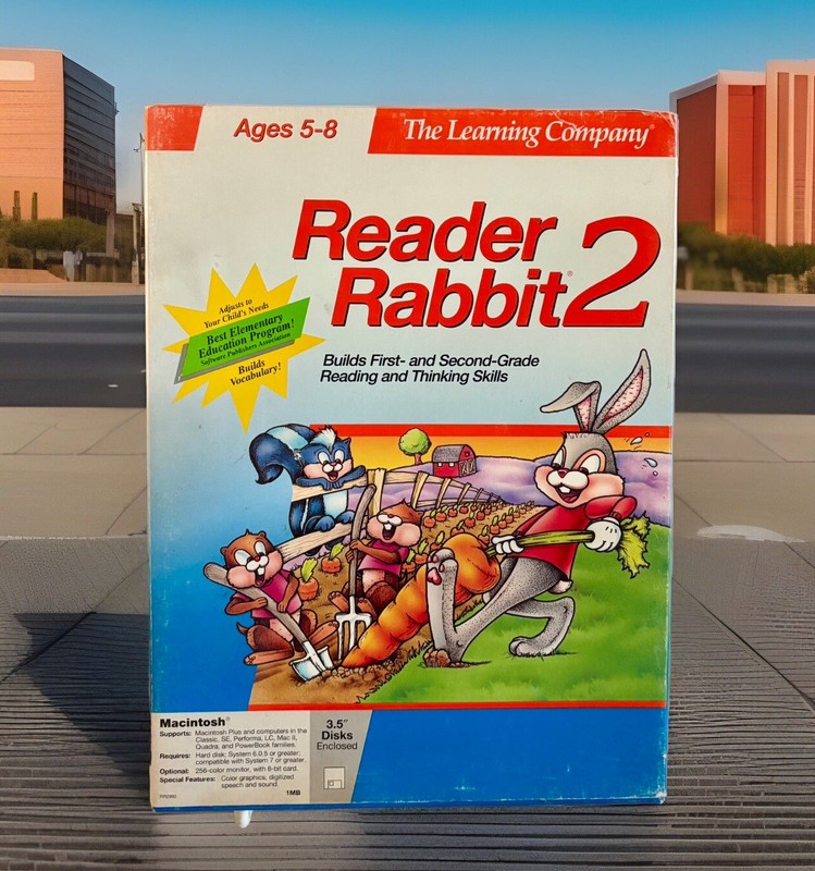 Reader Rabbit 2 Ages 5-8 Homeschool Vintage Mac Educational – Big Box 3.5” Disk
