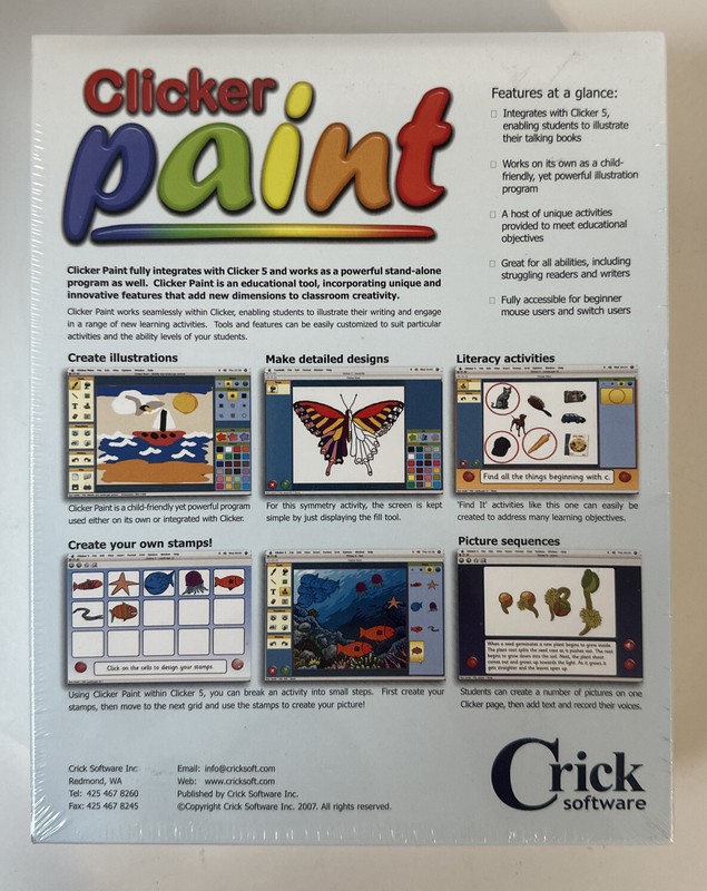 Clicker Paint Home User Retro PC CDROM up to Windows 7 Sealed gallery