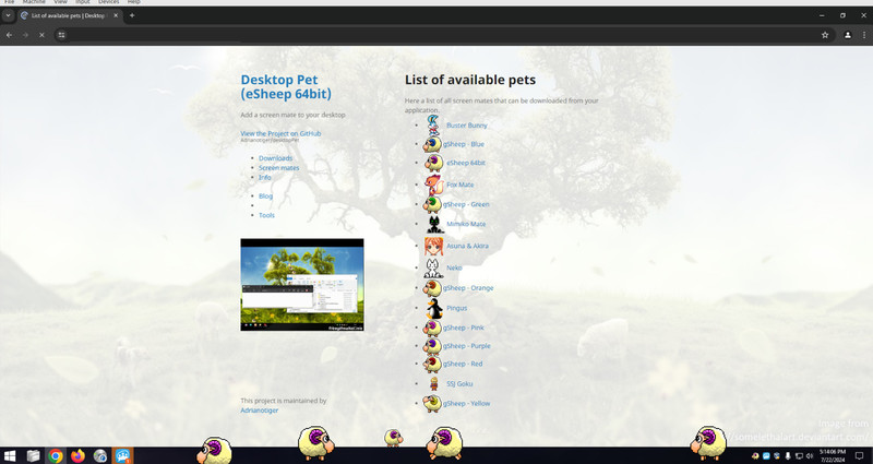 Desktop Multiple Pets for Windows portable and installable versions.
