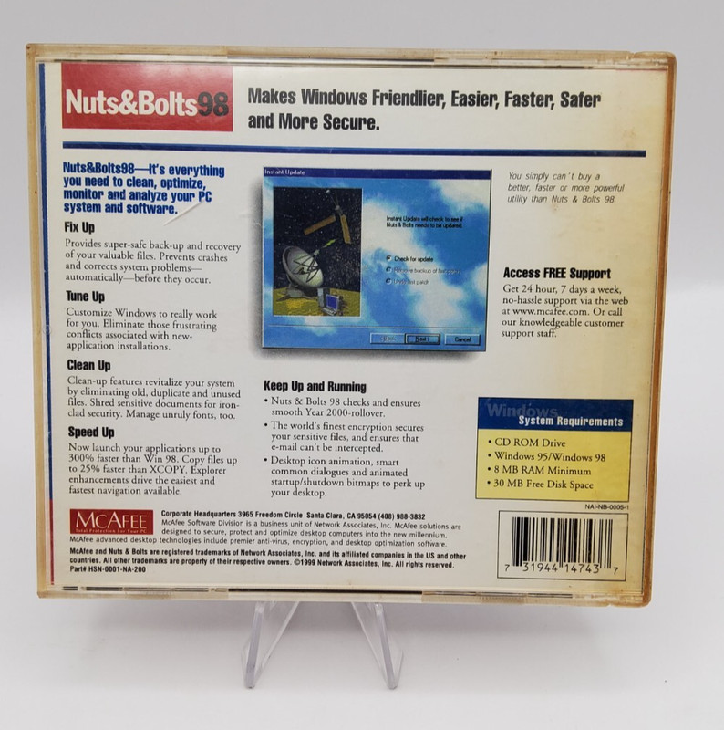 NUTS & BOLTS ~ McAfee 1998 ~ PC CD-ROM ~ VTG System Utility Suite for Windows gallery