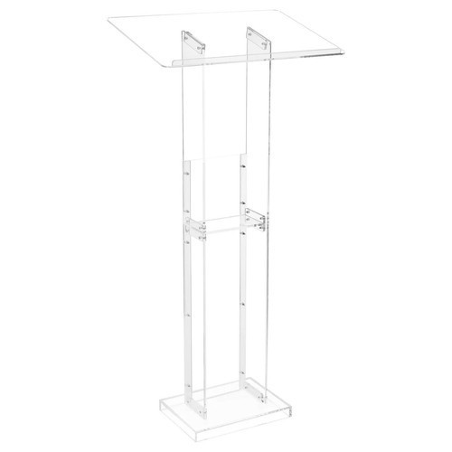 Podium Stand, 50-Inch Acrylic Lectern, Portable Laptop Desk with Wide Reading
