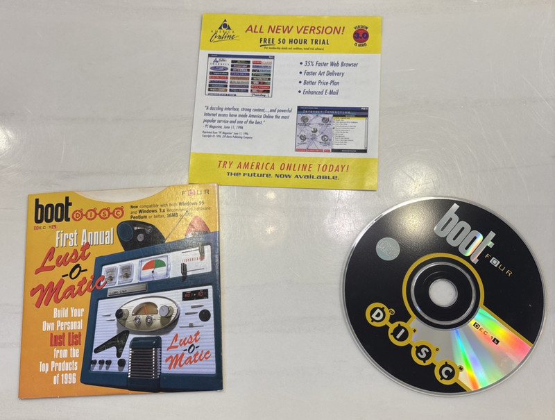 Vtg Imagine Boot Disc Four Dec 1996 Lust-o-Matic PC Computer Game CD-ROM Disc gallery