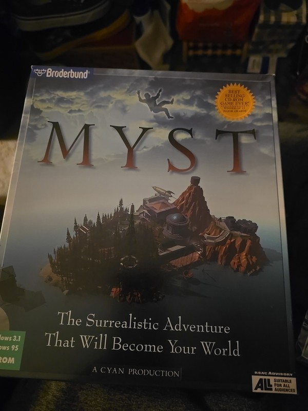 Myst (Windows 3.1 & 95 Broderbund 1993 1994 Game Box w book of the black ship