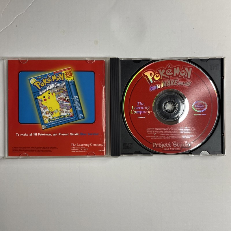 Pokemon Project Studio Red Version Gotta Make 'em All Nintendo CD-ROM w/ Manual gallery