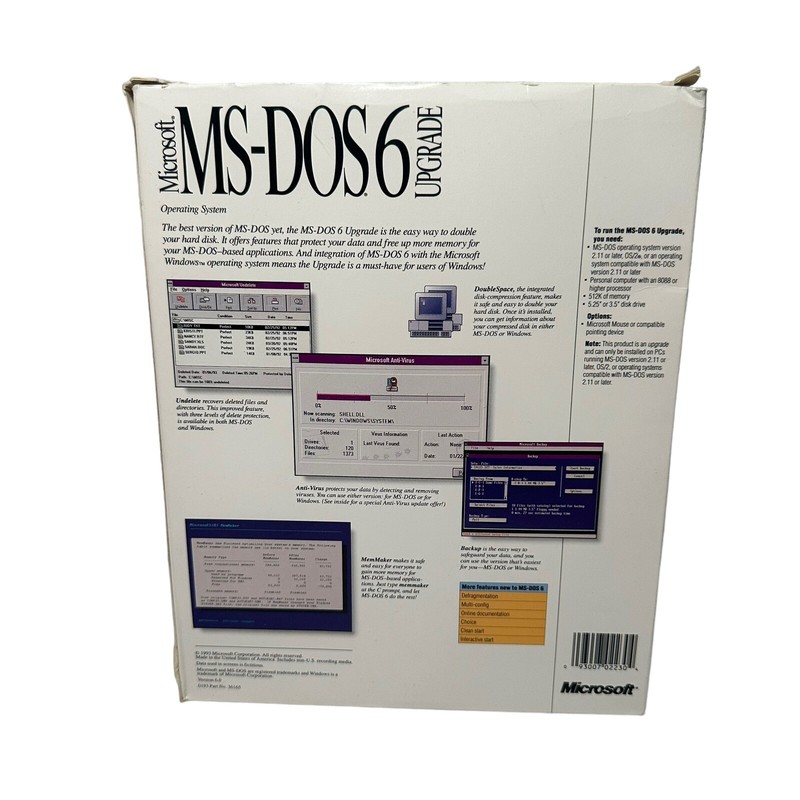 MS-DOS 6.0 Upgrade Microsoft gallery