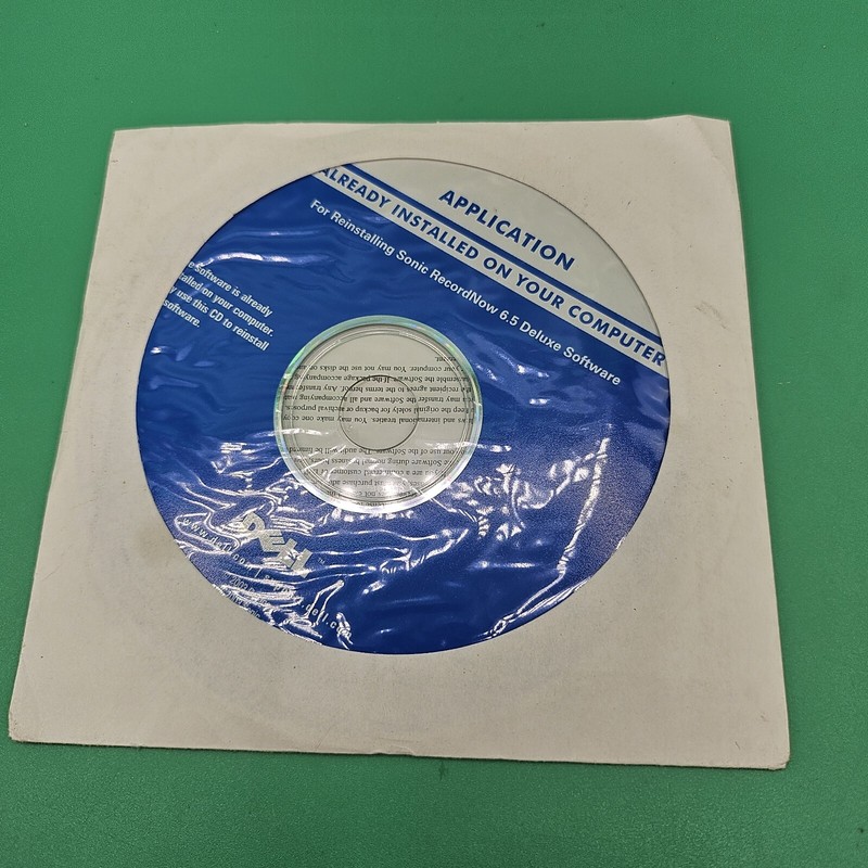 Dell Application Reinstalling Sonic RecordNow 6.5 DELUXE Software BRAND NEW CD