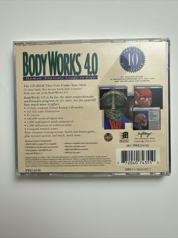 Body Works 4.0 Human Anatomy Leaps To Life Windows PC CD-Rom Software gallery