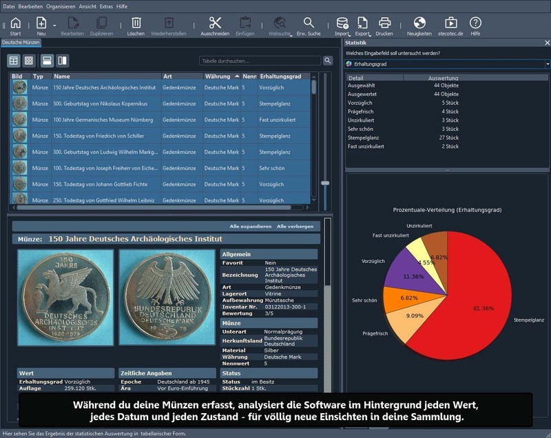 Stecotec Münzen-Verwaltung Pro 16 [CD-ROM] Profi-Software f. Sammler - Programm gallery