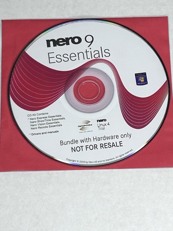Nero 9 Essentials Multimedia Suite OEM Replacement Disc Only – Used