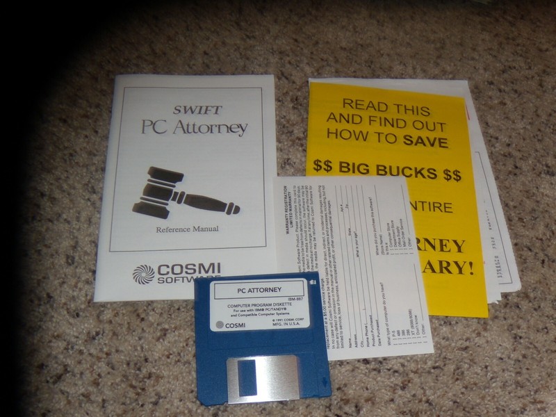 PC Attorney IBM 3.5″ disk with manual Mint