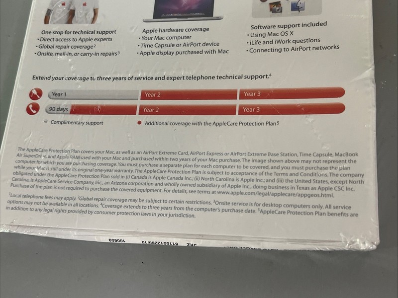 NEW Sealed AppleCare Protection Plan For Apple Display Auto Enroll 607-5279 gallery