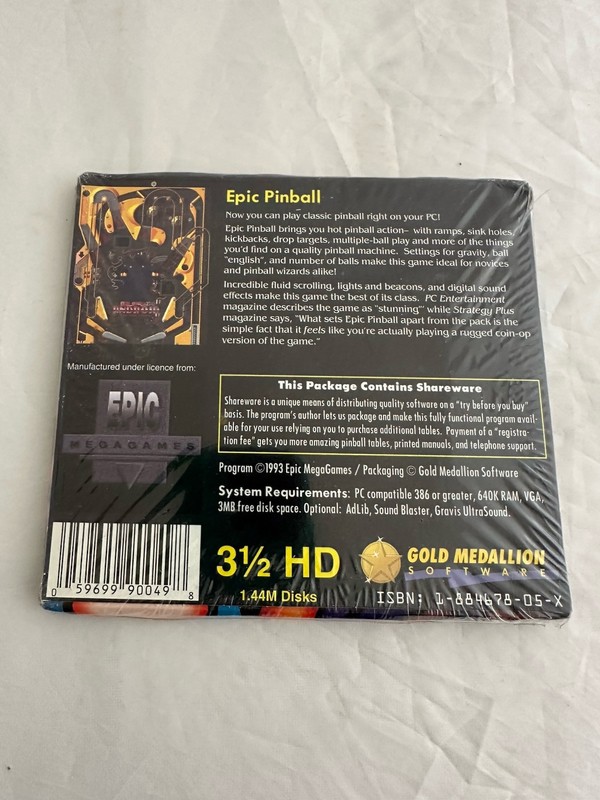 Vintage Epic Pinball for Your PC Computer by Gold Medallion 1993 New gallery