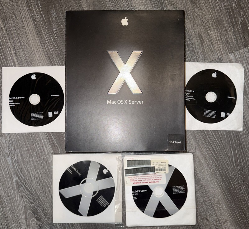 Apple Mac OS X Server 10.4 Tiger 10-Client w/2 LICENSES (M9769Z/A) gallery