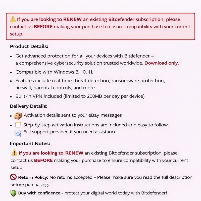 Bitdefender Internet Security - 1 Year 1 Windows Device + Daily VPN gallery