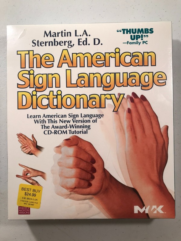 1999 NEW vintage software American Sign Language Dictionary CD-ROM for Window 95 gallery