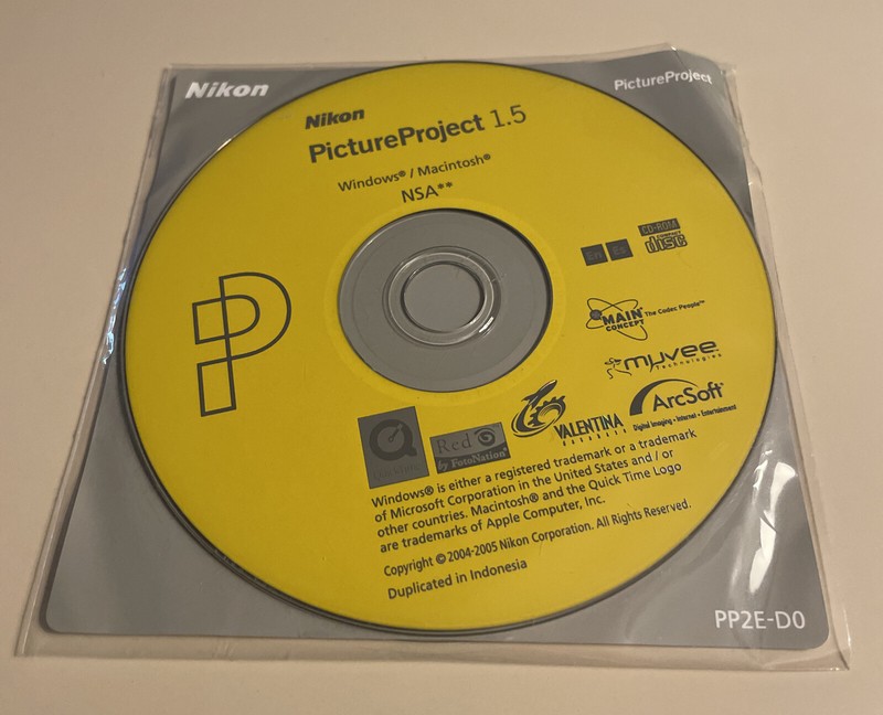 2004-2005 Nikon PictureProject 1.5 Window & Mac PP2E-D0 Reference Manual CD-ROM