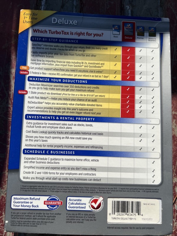 Lot 3 Turbo Tax Deluxe: 2006 + 2008 + 2011 All Federal + State VG Cnd Fst Ship gallery