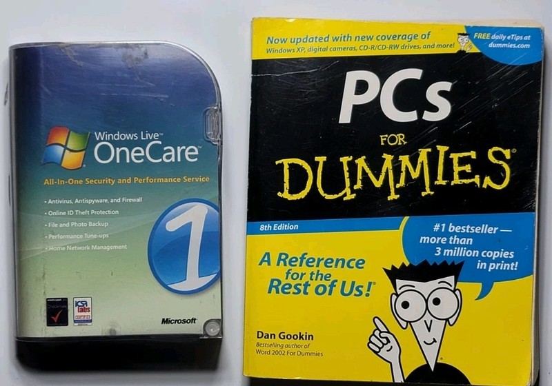 Microsoft Windows Live OneCare CD w/ Case + PCs For Dummies 8th Ed Book