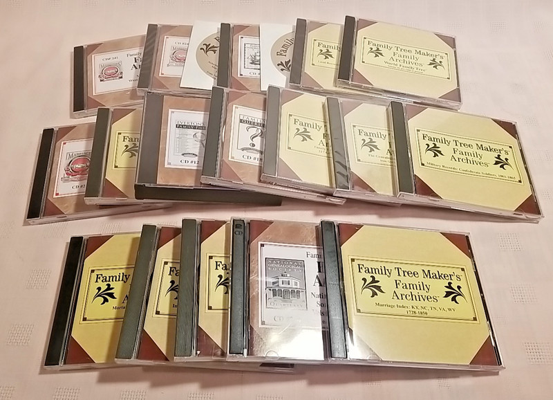 Lot of 19 Broderbund Family Tree Maker Family Archives for Genealogy Research