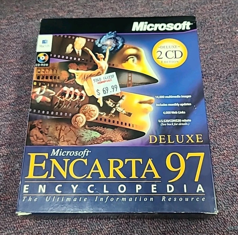 Microsoft Encarta 97 Encyclopedia CD-Rom Apple Mac OS