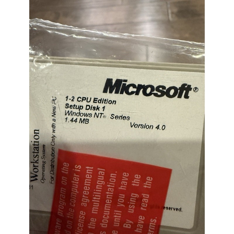 Vinrage 90s Microsoft Windows NT Workstation 4.0 Setup Disk 1-3 NEW Sealed gallery