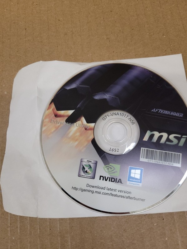MSI NVIDIA AFTERBURNER Drivers and Utilities DVD Disc G71-VNA1018-N56 gallery