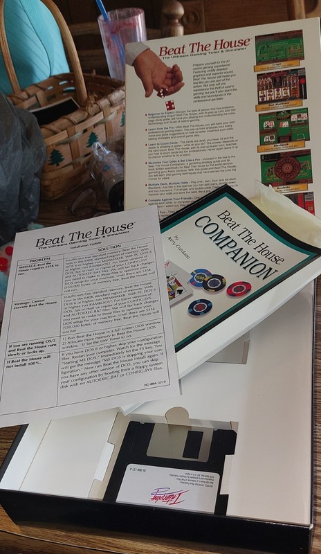Interplay Beat The House Gaming Tutor & Simulator DOS 3.5" Floppy + Manual gallery