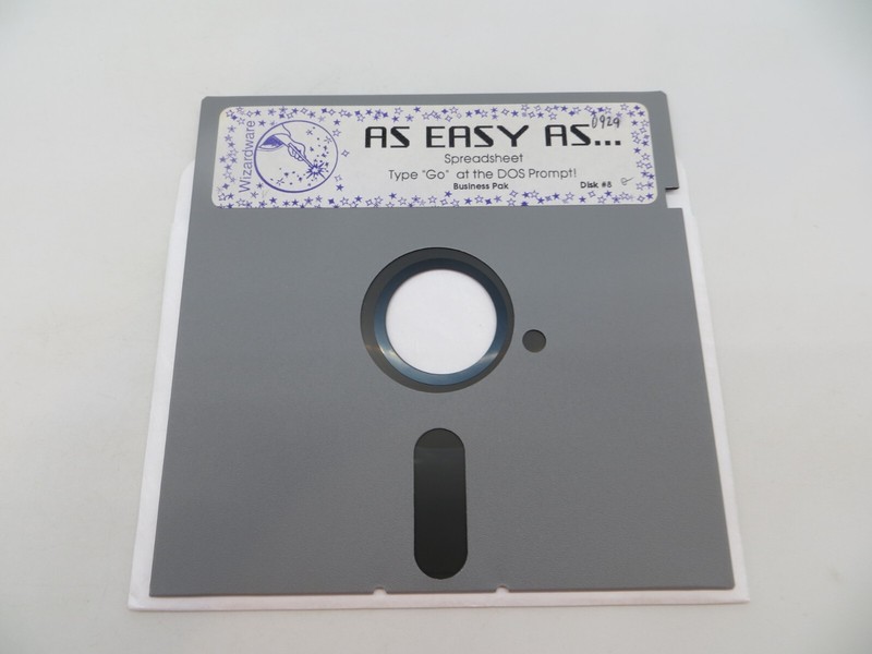 5.25″ Floppy Disk AS EASY AS SPREADSHEET Computer Program Disc #8 Wizardware