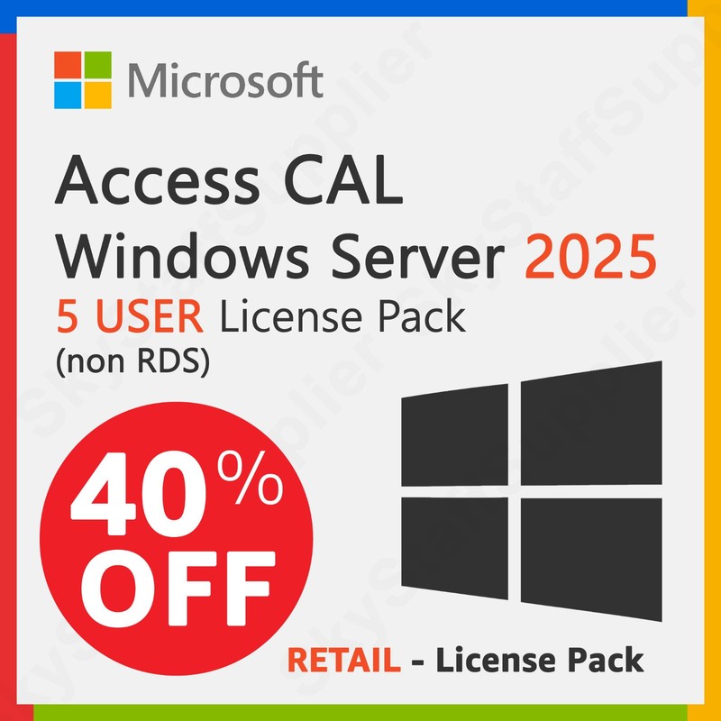 Microsoft Windows Server 2025 - 5 USERS ACCESS CALs [not RDS] RETAIL PACK NEW gallery