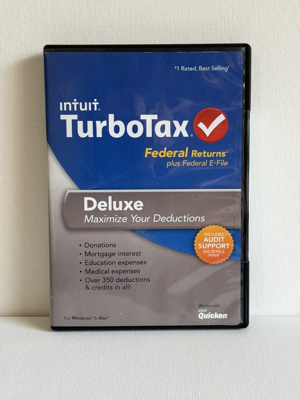 Intuit Turbotax Deluxe 2013 Federal Returns Plus E-File Turbo Tax PC/MAC NEW! gallery