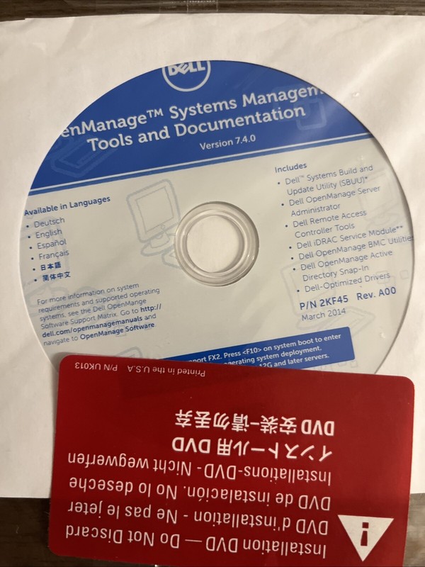 Dell R4JR0 2KF45 OpenManage System Management Tools & Documentation Ver. 7.4.0
