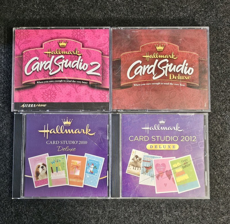 Lot Of 4 Hallmark Card Studio Deluxe Card 2010 2012 Deluxe software for Windows
