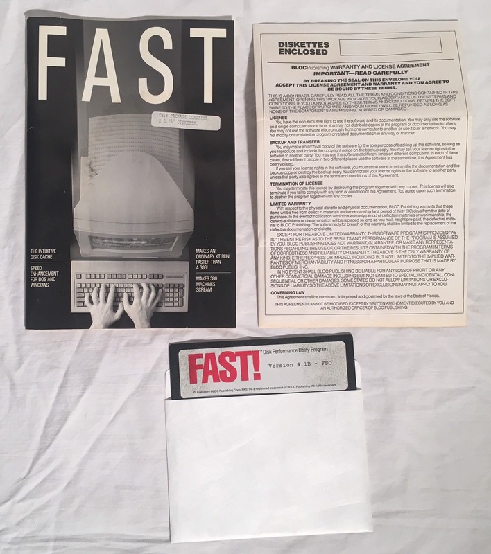 FAST Vintage DOS Utility Software 5.25″ Disk & Manual Bloc Publishing