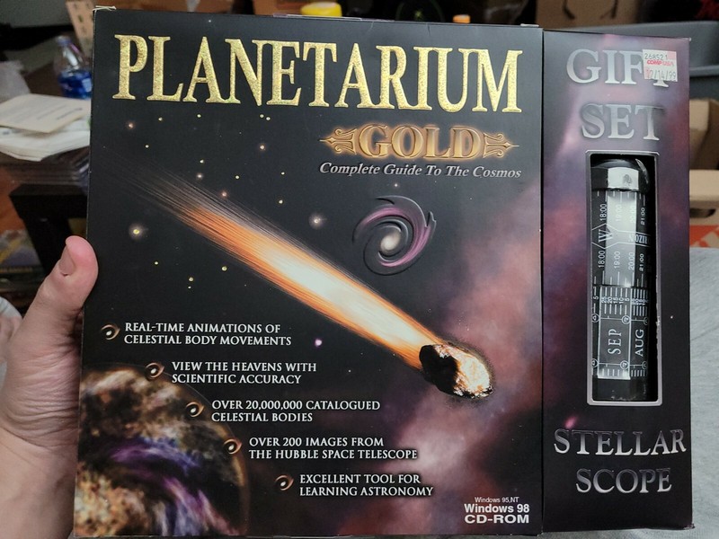 Planetarium Gold Gift Set With Stellar Scope BIG BOX PC Stargazing Software VTG