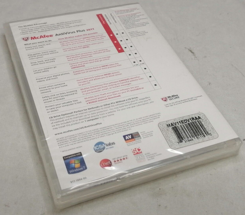 NIB McAfee AntiVirus Plus 2011 Software CD gallery