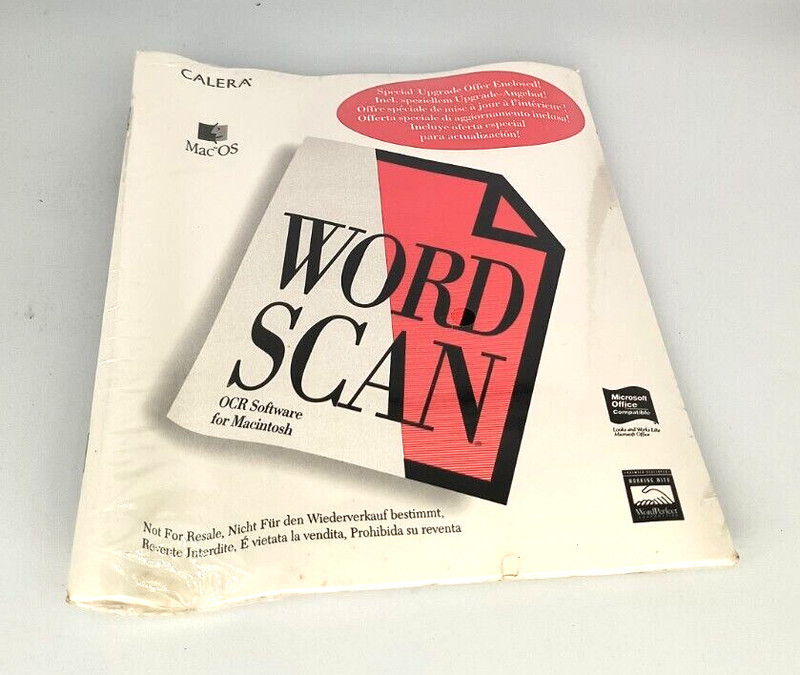 VINTAGE NEW SEALED 1995 CALERA WORDSCAN OCR SOFTWARE FOR MAC OS APPLE RM4-SW2