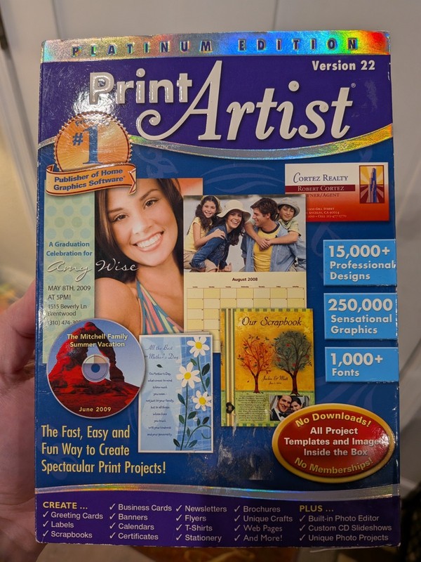 NEW SEALED Print Artist Platinum Edition Version 22 – PC Windows XP Vista