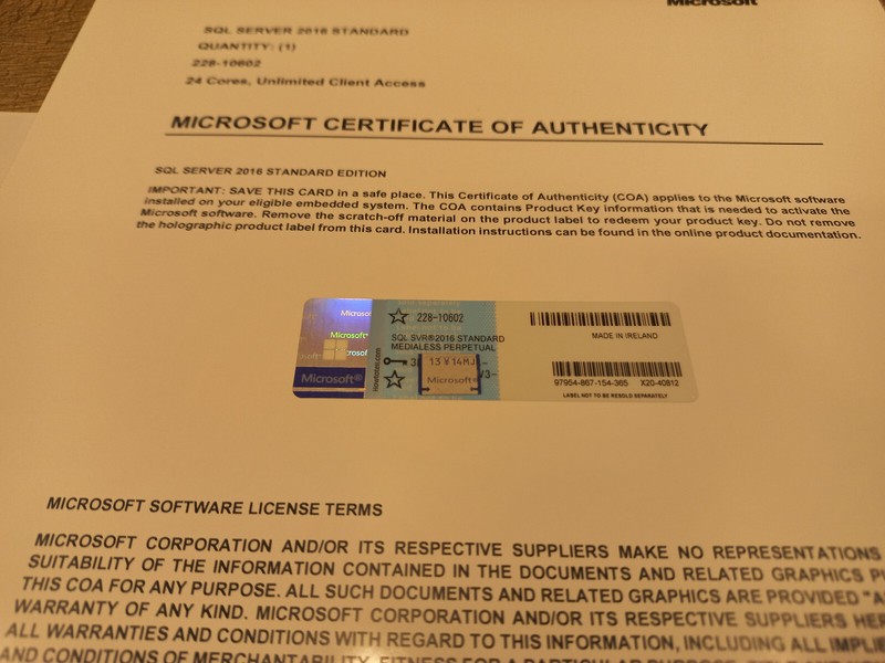 Microsoft SQL Server 2016 Standard 24 Core License unlimited User CALs 228-10602 gallery