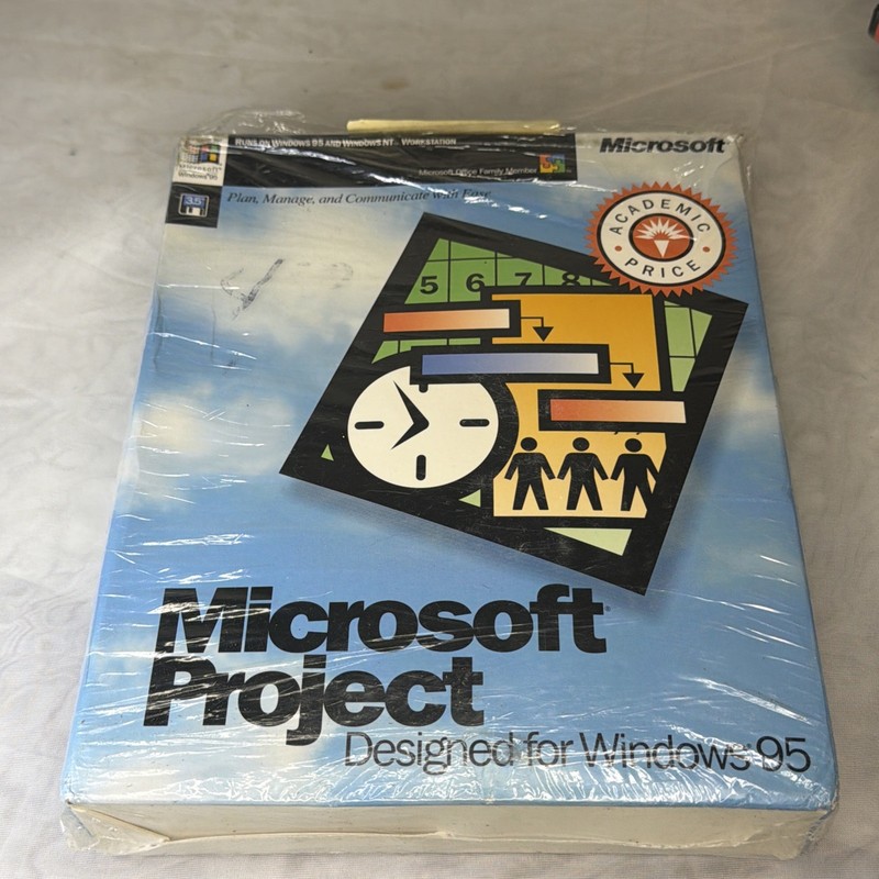 Rare Vintage Microsoft Project Designed for Windows 95 New / Open Box