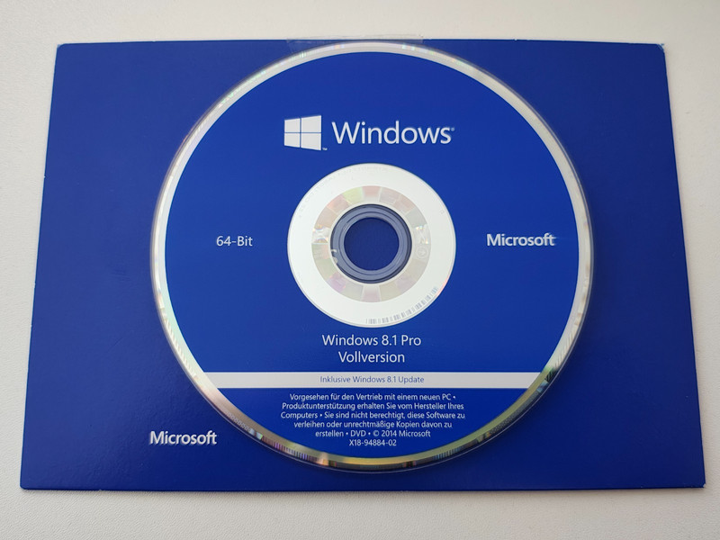 Windows 8.1 PRO FULL VERSION OEM License German 64 Bit CD also for Windows 10 / 11